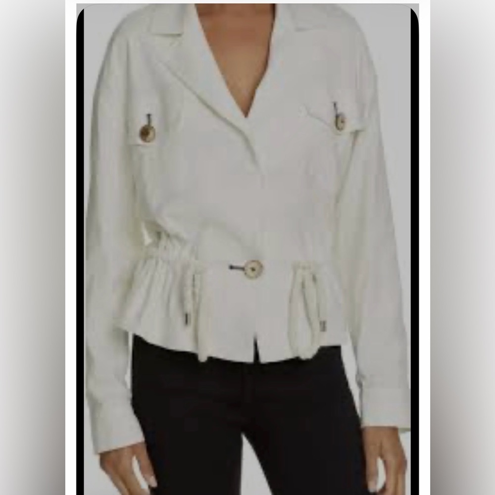 Veronica Beard Off-White Blazer with Button Accents